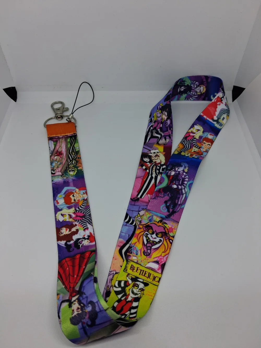 Beetlejuice Themed Purple Multi-Color Lanyard - Character Print